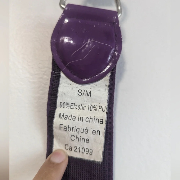 Purple Stretchy Waist Belt w Silver  Hardware - Size Small - Picture 3 of 6